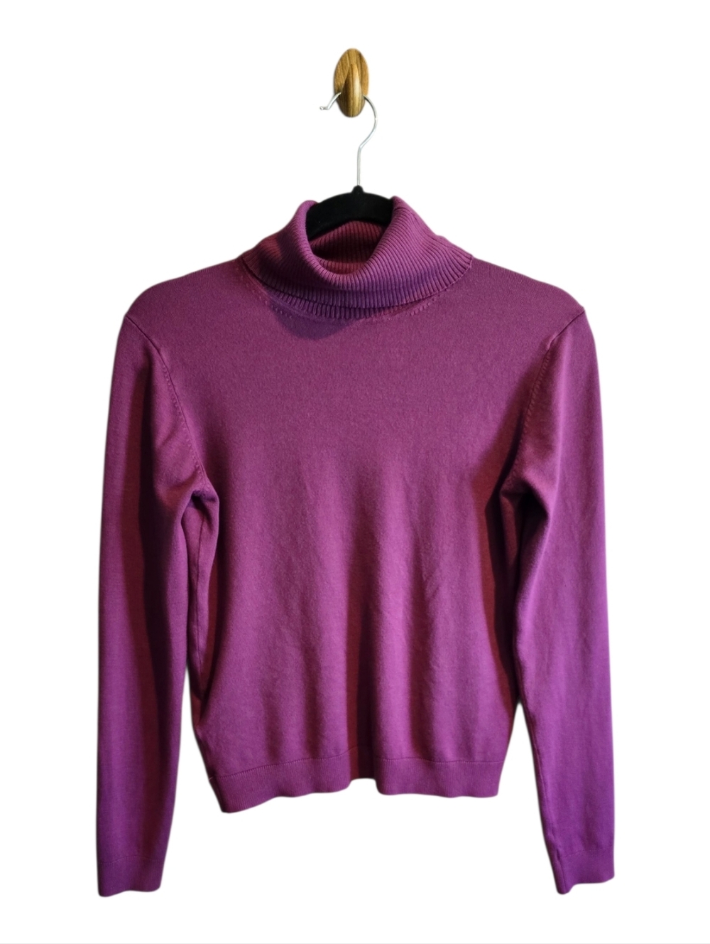 Mango Turtleneck Sweater Burgundy Long Sleeve Size - Picture 2 of 6